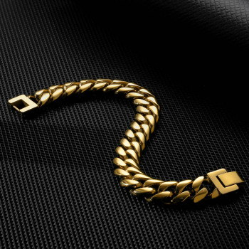 Fashion 12mm Miami Stainless Steel Cuban Link Bracelet for Men