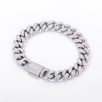 Luxury 12mm Moissanite S925 Silver Cuban Link Bracelet