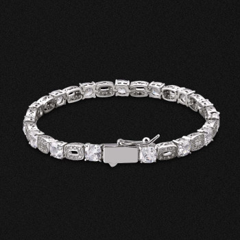 Delicate 5.5mm CZ Diamond Clustered Tennis Bracelet for Men