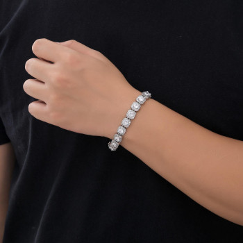 Trendy 10mm CZ Diamond Mens Tennis Bracelet