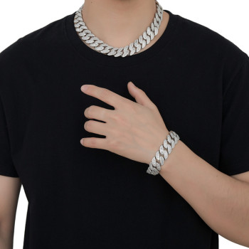 Fashion 20mm Diamond Cuban Link Bracelet for Men