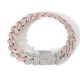 Modern 14mm Iced Out Cuban Rose Gold Bracelet for Men