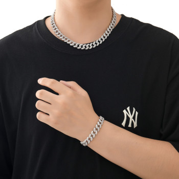 John 12mm Hip Hop Iced Out Cuban Bracelet for Men