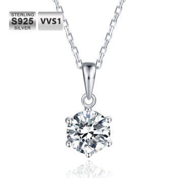 1.0 Carats VVS1 Moissanite  Iced Womens Pendant Necklace