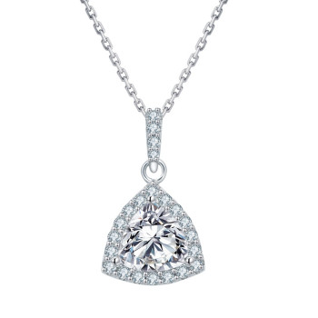 1.0 Carats VVS1 Triangular Moissanite Pendant Necklace for Women