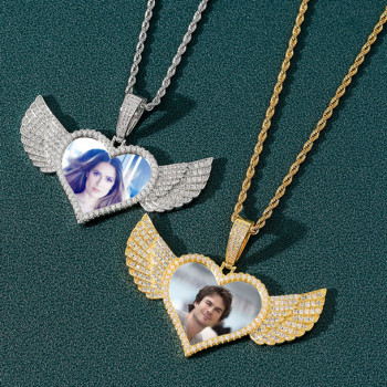 Fashion Love Wings Photos Pendant ( Send us Photo)