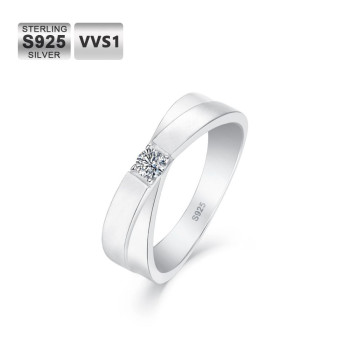 Fashion 0.20 Carats VVS1 Moissanite Men Ring 