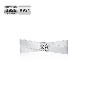 Fashion 0.20 Carats VVS1 Moissanite Men Ring 