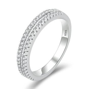 Elegant 1 Carats VVS1 2-Row Moissanite Stone Rings for Women