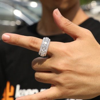 Iced Out Hip Hop Full Diamond CZ Mens Ring