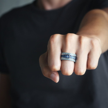 Diamond Blue Sapphire Mends Baguette Ring