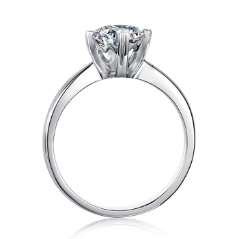 Crystal 1.0 Carats Sterling Silver VVS1 Moissanite Rings