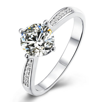 Cynthia 1.0 Carats Sterling Silver VVS1 Moissanite Rings