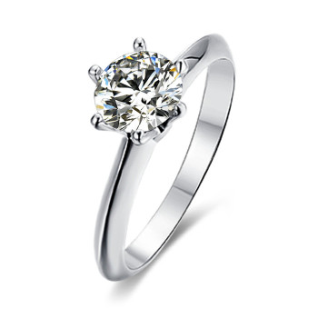 Dallas 1.0 Carats Sterling Silver VVS1 Moissanite Rings for Women