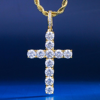 Jewelry Set Iced Out Mens Cross Pendant With Tennis Chain and Rope Chain