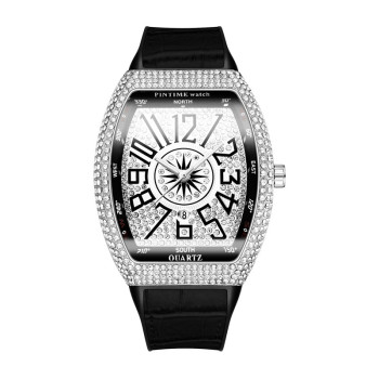 Fashion Frank Barrel Leath Watch With White Chassis