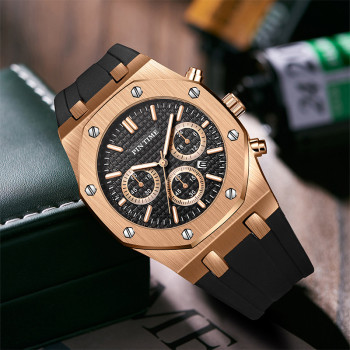 Chic Silicone Waterproof Sport Luminous Quartz Watch for Men