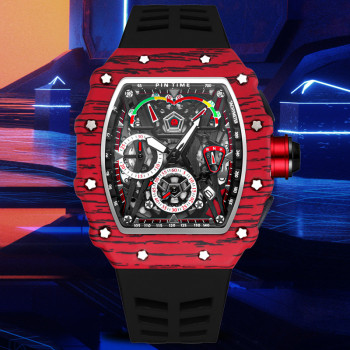 Cool Hollow Automatic Mechanical Sport Watch with Silicone Strap