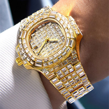 Baguette Cut Round Diamond Dial Watch