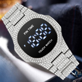 Iceforall Iced Bezel Waterproof Led Digital Watch