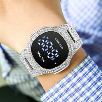 Iceforall Iced Bezel Waterproof Led Digital Watch