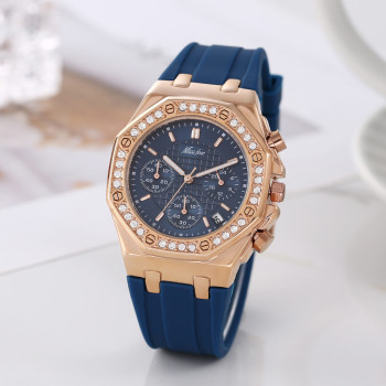 Cool Baguette Cut Women Watch with Silicone Strap