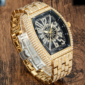 Iceforall Iced Roman Numerals Diamond Men's Watch