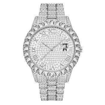 Iceforall Chic Fully Iced Round Bezel Mens Watch