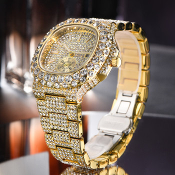 Fashion 42mm Fully Iced Round Bezel Diamond Watch for Men