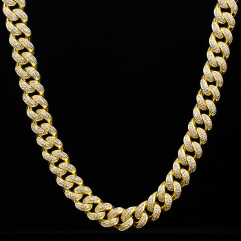 12mm Hip Hop Iced Out Cuban Link Necklace for Men