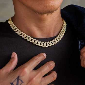 12mm Hip Hop Iced Out Cuban Link Necklace for Men