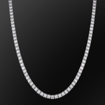 5mm White Gold CZ Diamond Tennis Chain Necklace for Men
