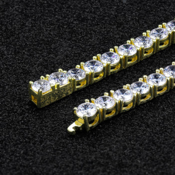Cool 5mm 14K Gold CZ Diamond Mens Tennis Chains