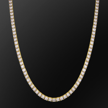 Cool 5mm 14K Gold CZ Diamond Mens Tennis Chains