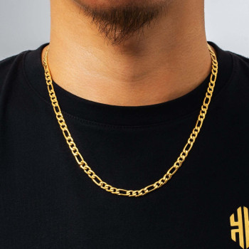 Hip Hop 3mm Stainless Steel Figaro Chains In 18K Gold