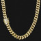 14mm Iced Out Diamond Cuban Link Chain in 14K Gold 