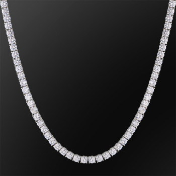 6mm White Gold CZ Diamond Mens Tennis Chain Necklace Iceforall