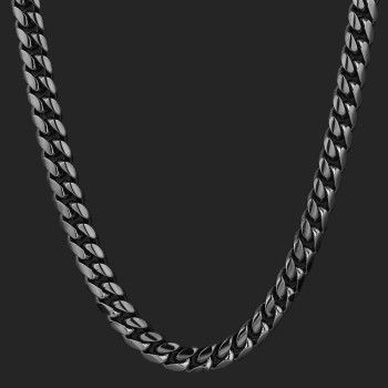 Hip Hop Black Gold 10mm Stainless Steel Cuban Link Chain