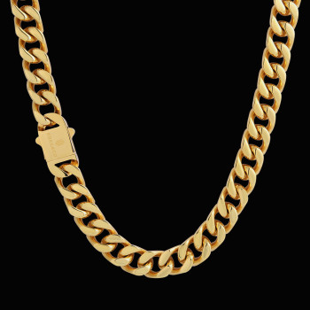 New Arrival 14mm Curb Chain Necklace with Hook Buckle Clasp