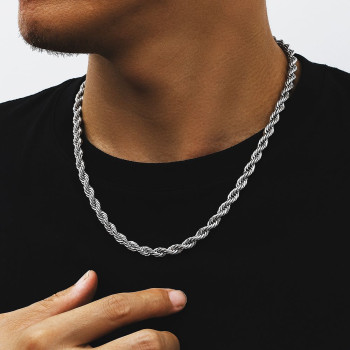 Trendy 4mm Hip Hop Stainless Steel Mens Rope Chains