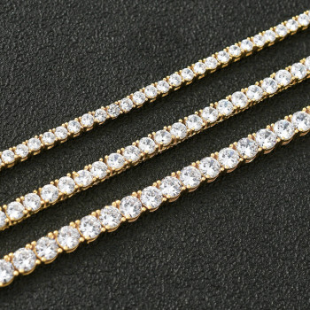 Hip Hop 3mm 4mm 5mm CZ Diamond Mens Tennis Chain 