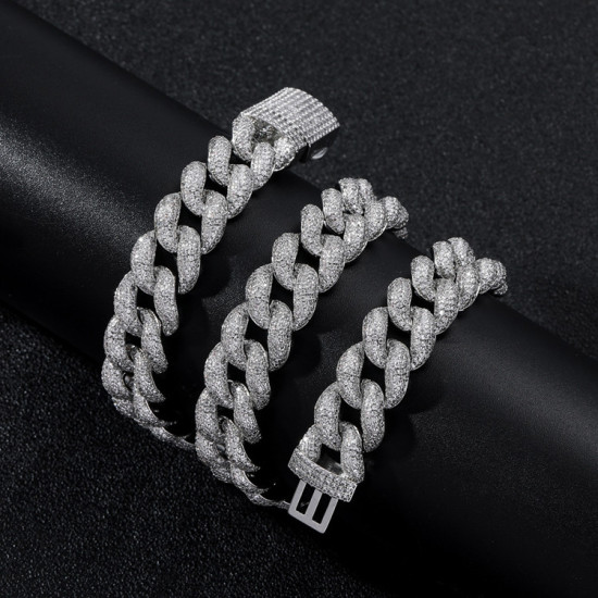 Chic Hip Hop 15mm CZ Diamond Mens Cuban Chain 