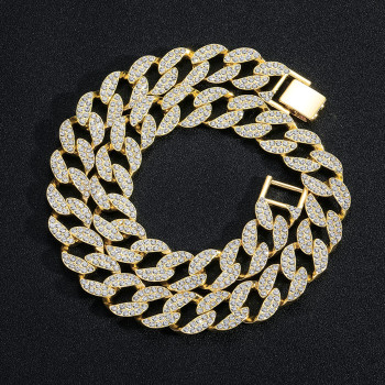 Full Diamond Fashion Hip Hop 15mm Cuban Necklace for Men