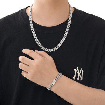 Trendy Diamond Hip Hop 9mm Cuban Necklace for Men