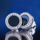 Round Black Onyx Diamond Stud Earrings for Men