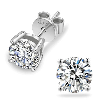 1.0 Carats Iced Out VVS1 Moissanite Earrings for Men