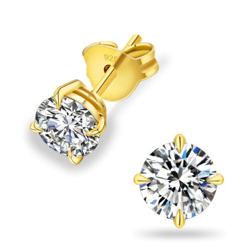 0.5/0.8/1/1.5 Carats *2 Round 4-Prong Setting Cool VVS1 Moissanite Earrings