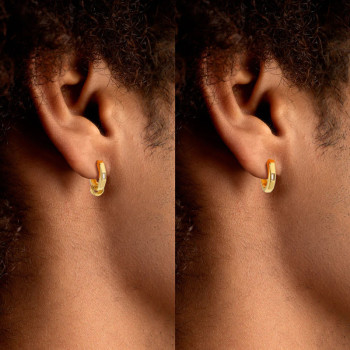 15mm  Mens Hoop Polygon Earrings with Detachable Rings 925 Sterling Silver